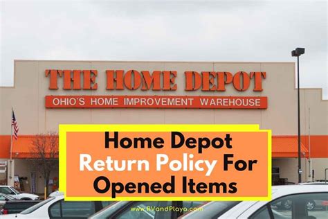 Home depot return policy on opened items - Buy multiple sizes and plan on returning the unused items. The Home Depot will offer a full refund on any new, unopened item that you bring back within 90 days. However, there are a few exceptions, like gas …